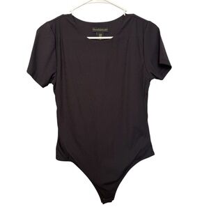 House of Harlow 1960 Black Bodysuit with Scoop Neckline